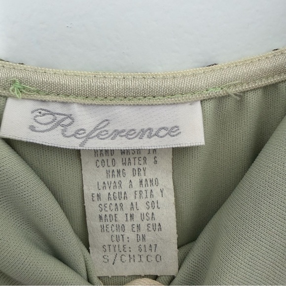 Vintage Y2K Reference Green Floral Cowl Neck Midi Slip Dress Size S - Picture 3 of 5